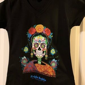 New Woman Frida Khalo Skull T-shirt